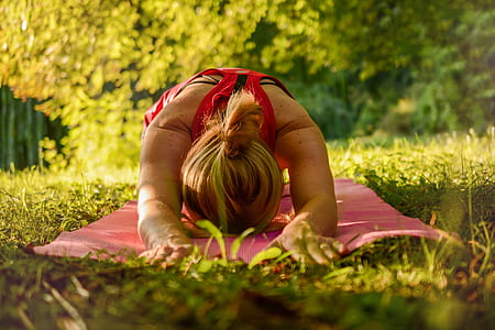 woman doing yoga outdoor