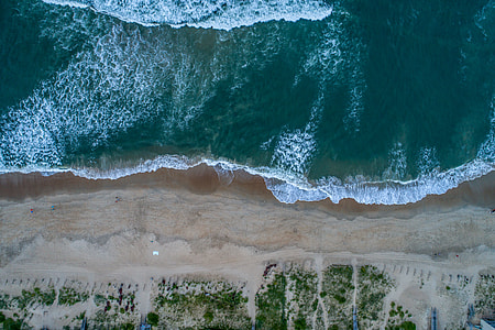 aerial photo of seashore at dayti,e