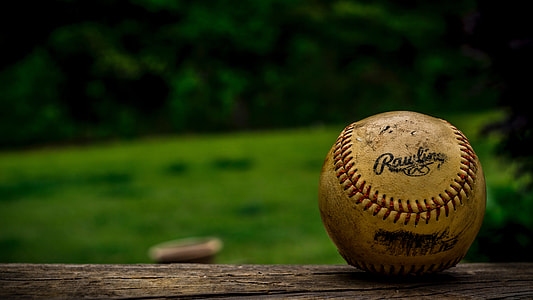 Closeup Vintage Baseball