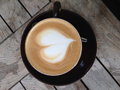 heart-shape cappuccino