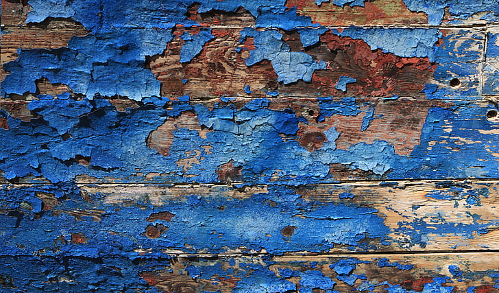 digital wallpaper of blue slatted wooden board