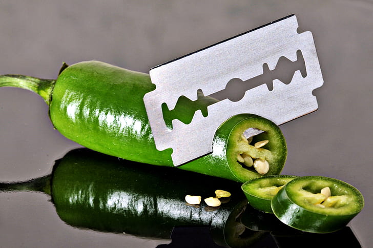 green chili with gray steel blade