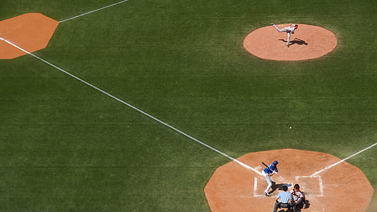 baseball game on birds eye view