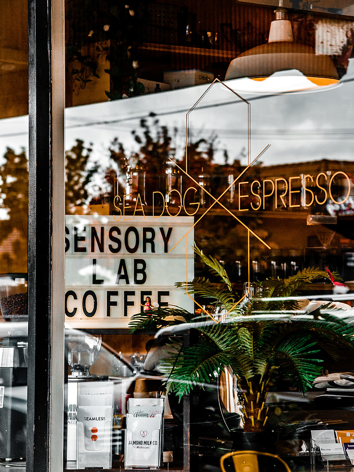 Sensory Lab Coffee store signage