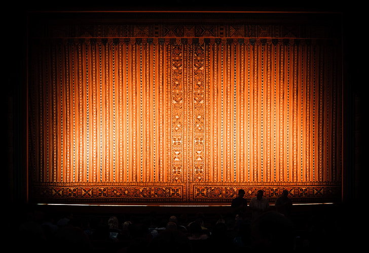 brown theater curtain