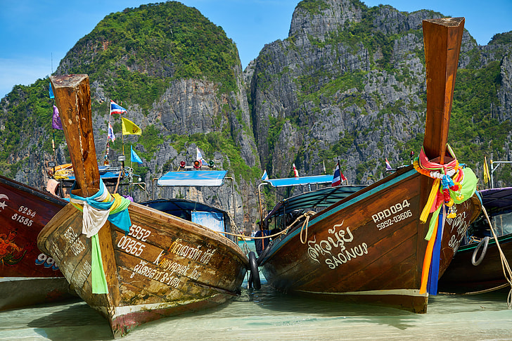 Boats on coast on Thailand