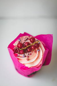 Cupcake With Red Berries on Top