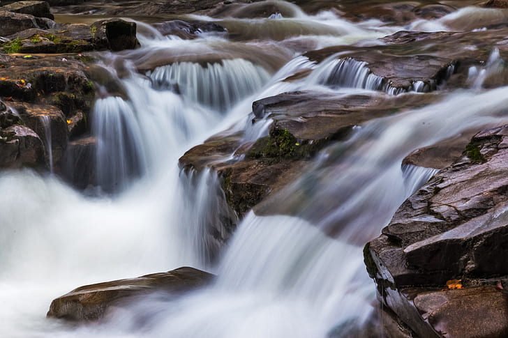 time lapsed photography of white waterfalls