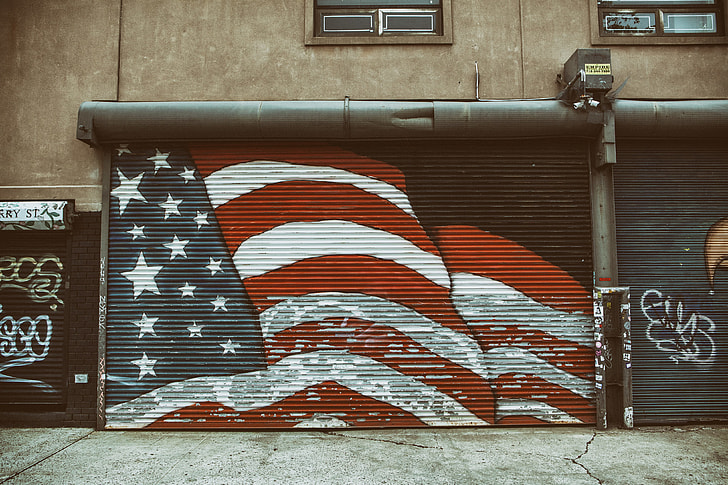 American flag. This shot was taken in Williamsburg, Brooklyn, New York City