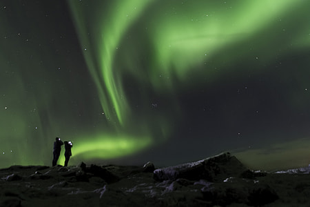 Northern lights stars in Iceland
