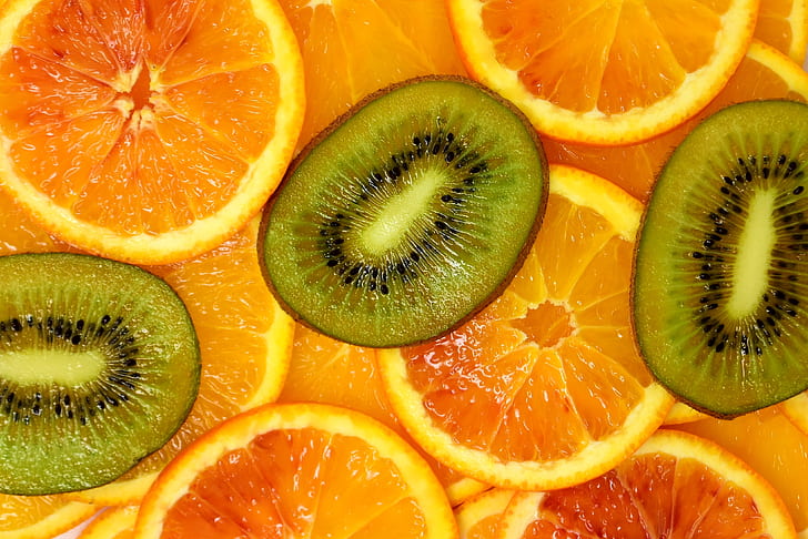 slice of kiwi and orange
