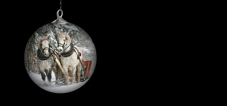 two beige horse print bauble