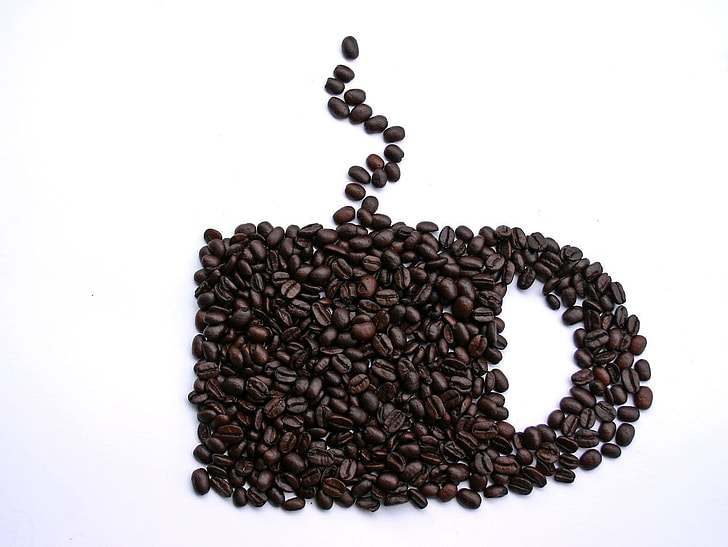 high angle photo of coffee seeds