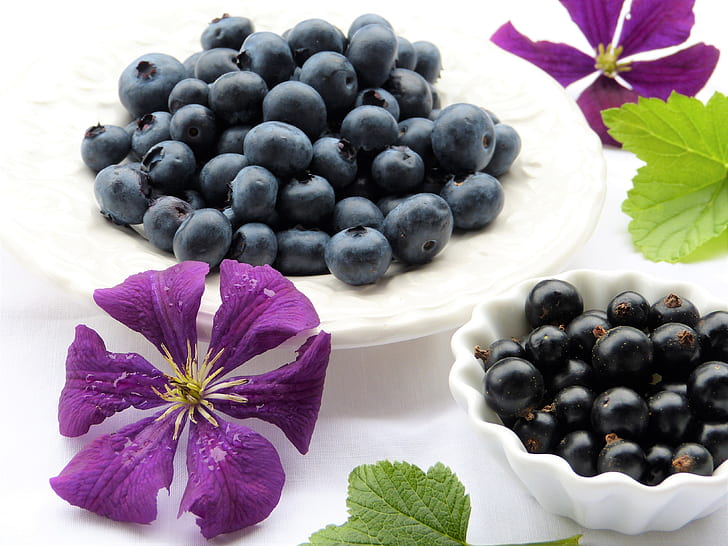 purple clematis and blackberries