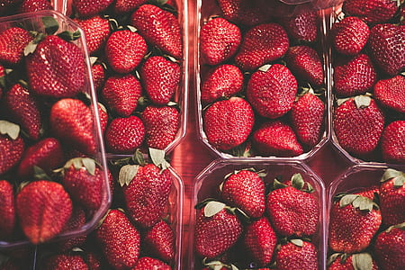 Strawberry Fruit on White Plastic Container