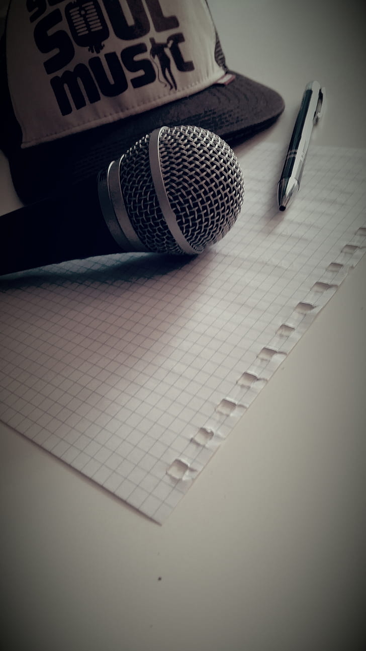 Microphone Near Click Pen Near Graphing Paper