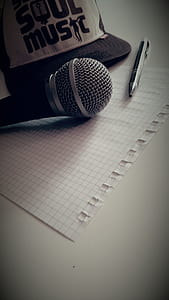 Microphone Near Click Pen Near Graphing Paper