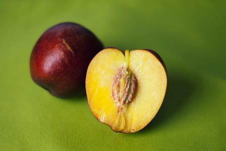 Peach Apple on Green Mat