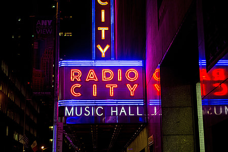 Radio City music hall LED signage