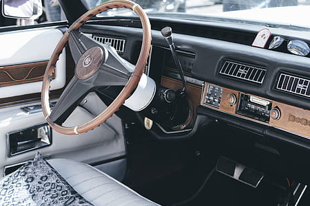 Brown and Black Car Steering Wheel