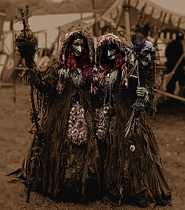 focus photo of three witches