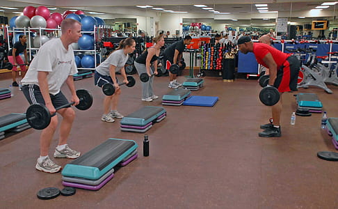 group of people doing exercise