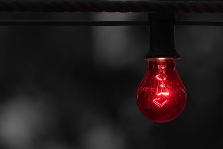 red light bulb photography