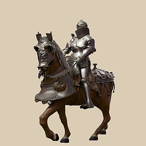 knight riding horse figurine