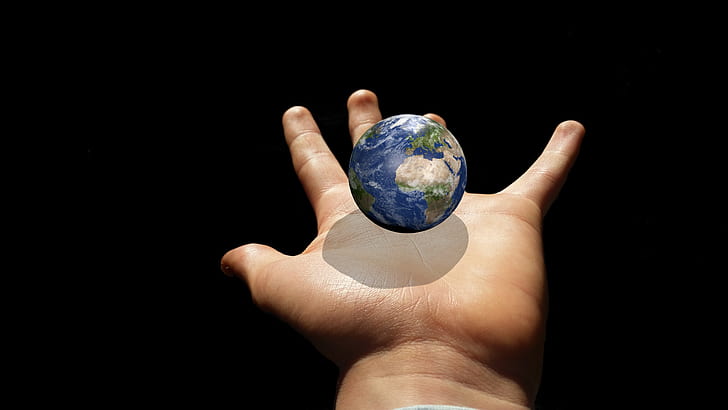 globe in human hand clip-art