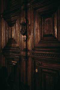 Beautiful wooden doors in Barcelona, Spain