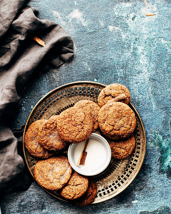 cookies on round brown plate