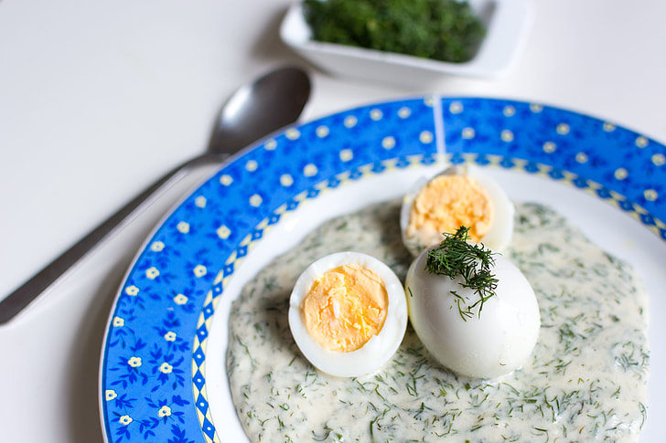Traditional Czech dill gravy with eggs