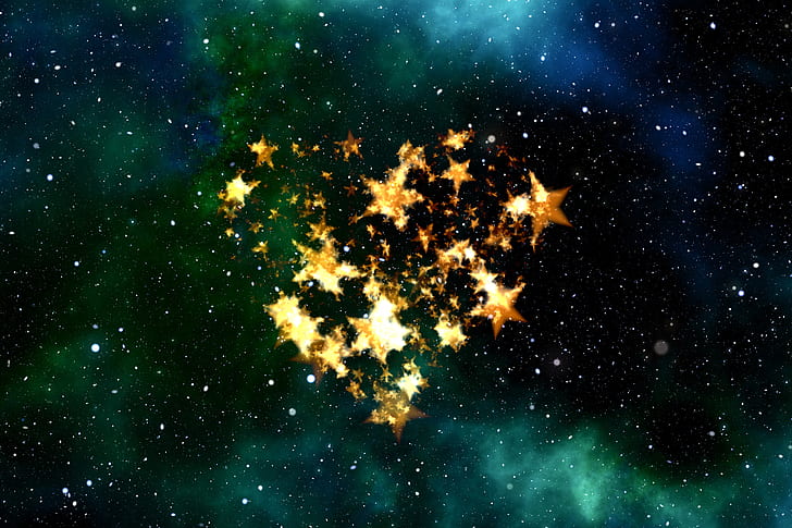 heart-shaped star digital wallpaper