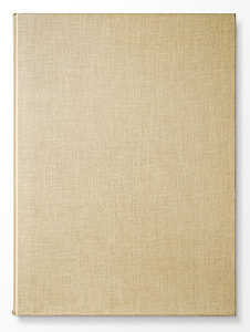 rectangular beige handbound book