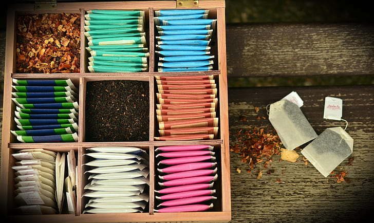 assorted-color tea pack lot