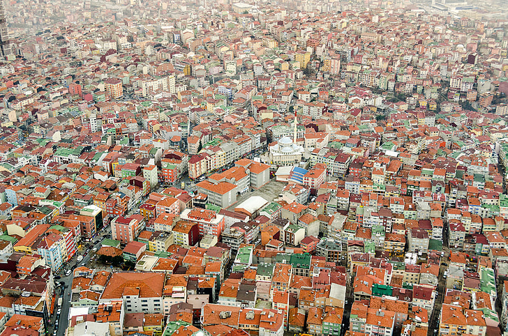 aerial photo of city houses