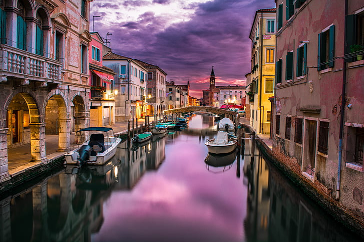 gondola on Venice canal timelapse photography