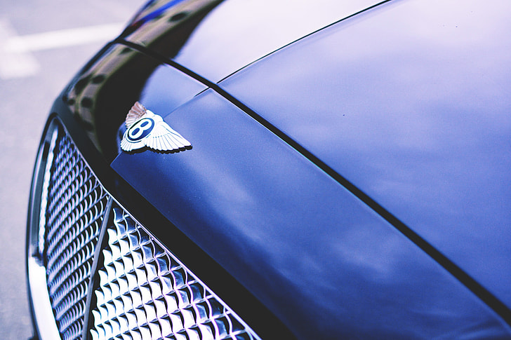 Closeup shot of Bentley luxury car