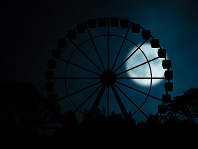 silhouette of ferris wheel