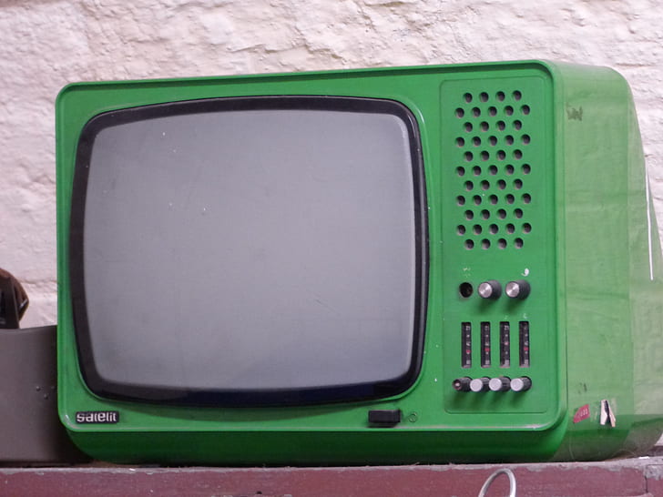 green and black TV