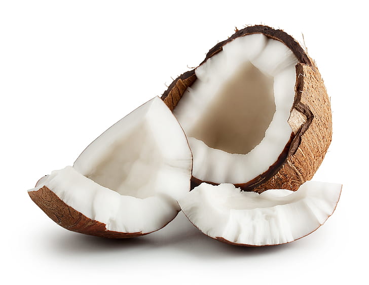 cracked open coconut shell