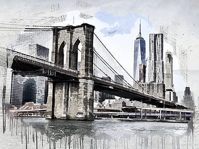 Brooklyn bridge painting