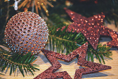 Closeup shot of Christmas decorations