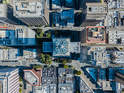 top view photography of high rise buildings