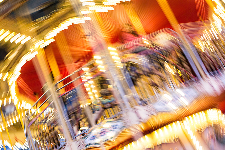 Crazy Blurred Carousel at Night
