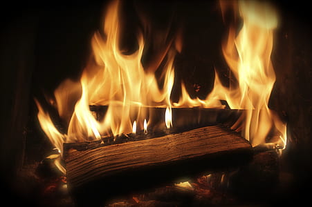 burning wood