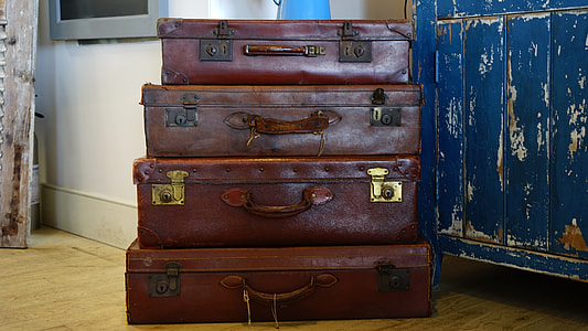 four layer brown briefcase