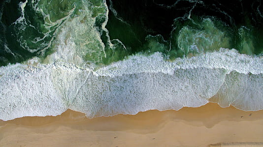 high angle photography of seashore