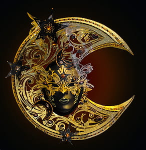 gold crescent moon