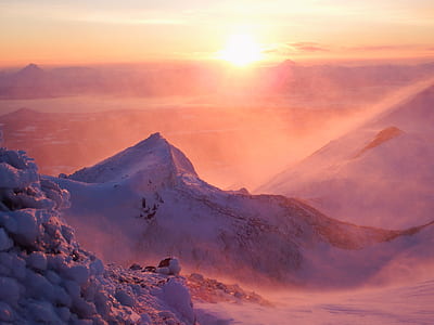 landscape photography of ice covered mountain